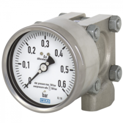 Differential pressure gauge universal version, with diaphragm element or high working pressures PN 40, 100, 250 or 400
