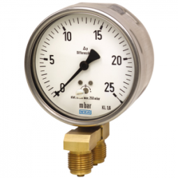 Differential pressure gauge with capsule element Measuring system copper alloy or stainless steel